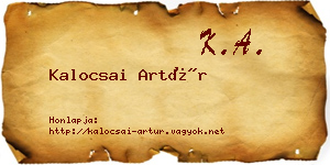 Kalocsai Artúr névjegykártya